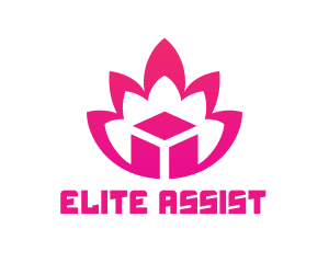 Pink Lotus Cube logo design