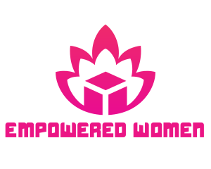 Pink Lotus Cube logo design