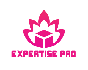 Pink Lotus Cube logo design