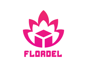 Pink Lotus Cube logo design