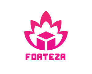 Pink Lotus Cube logo design