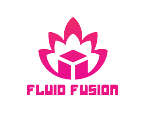 Pink Lotus Cube logo design