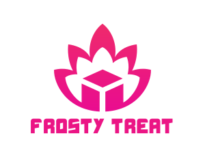 Pink Lotus Cube logo design