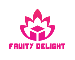 Pink Lotus Cube logo design