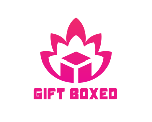 Pink Lotus Cube logo design