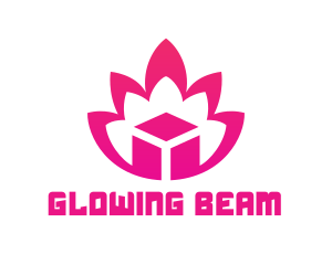 Pink Lotus Cube logo design