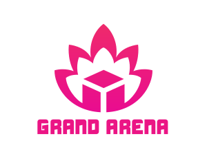 Pink Lotus Cube logo design