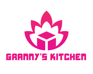 Pink Lotus Cube logo design