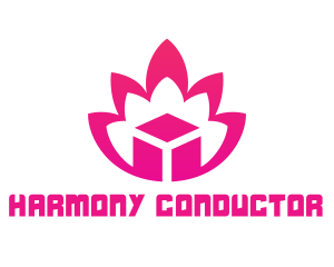 Pink Lotus Cube logo design