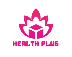 Pink Lotus Cube logo design