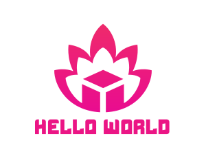 Pink Lotus Cube logo design