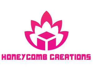 Pink Lotus Cube logo design