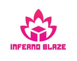 Pink Lotus Cube logo design