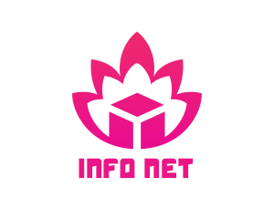 Pink Lotus Cube logo design