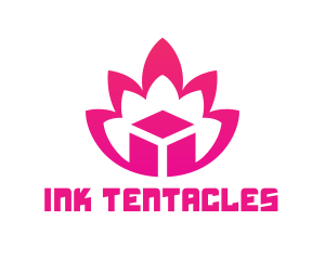 Pink Lotus Cube logo design