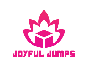 Pink Lotus Cube logo design