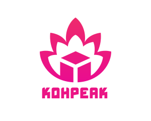 Pink Lotus Cube logo design