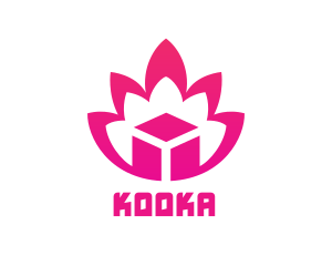 Pink Lotus Cube logo design