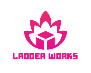 Pink Lotus Cube logo design