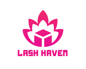 Pink Lotus Cube logo design