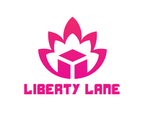 Pink Lotus Cube logo design