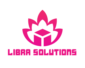 Pink Lotus Cube logo design