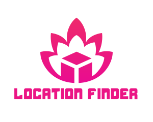 Pink Lotus Cube logo design