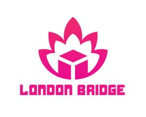 Pink Lotus Cube logo design