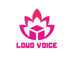 Pink Lotus Cube logo design