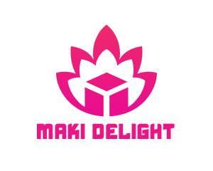 Pink Lotus Cube logo design