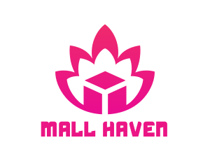 Pink Lotus Cube logo design