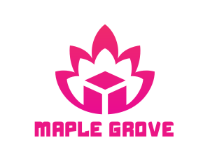 Pink Lotus Cube logo design