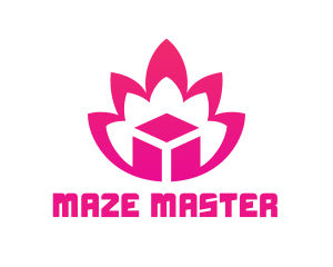 Pink Lotus Cube logo design