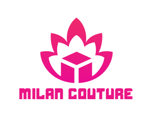 Pink Lotus Cube logo design