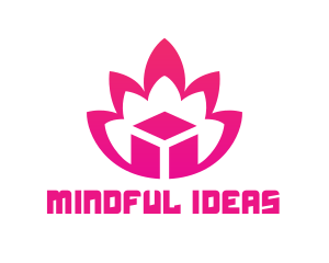 Pink Lotus Cube logo design