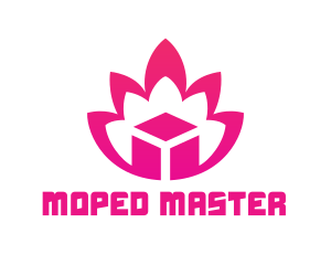 Pink Lotus Cube logo design