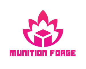 Pink Lotus Cube logo design