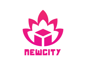 Pink Lotus Cube logo design