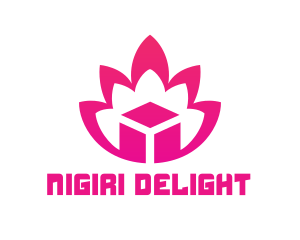 Pink Lotus Cube logo design