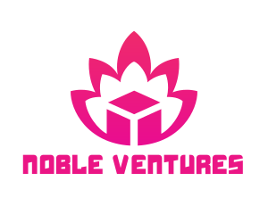 Pink Lotus Cube logo design