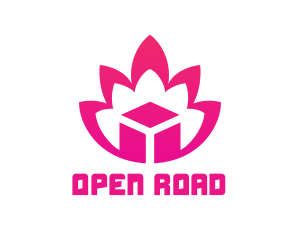 Pink Lotus Cube logo design