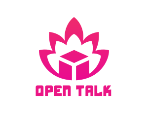 Pink Lotus Cube logo design