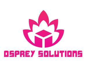 Pink Lotus Cube logo design