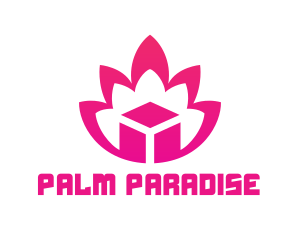 Pink Lotus Cube logo design