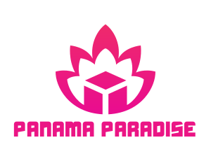 Pink Lotus Cube logo design