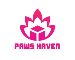 Pink Lotus Cube logo design