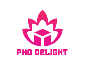 Pink Lotus Cube logo design