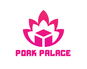 Pink Lotus Cube logo design