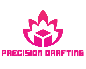 Pink Lotus Cube logo design