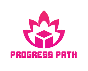 Pink Lotus Cube logo design